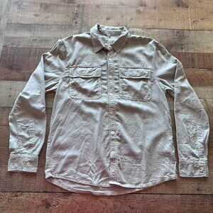James Perse tan button down shirt men's small